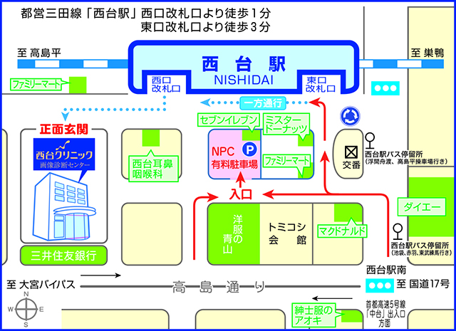 西台クリニック案内図